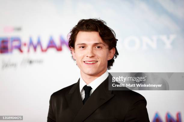 Tom Holland attends the Los Angeles premiere of Sony Pictures' "Spider-Man: No Way Home" on December 13, 2021 in Los Angeles, California.