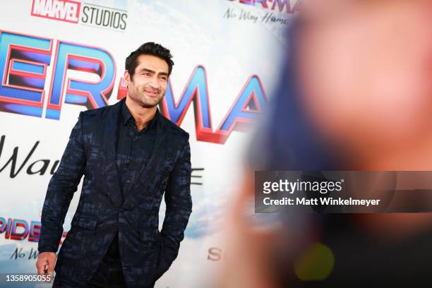Kumail Nanjiani attends the Los Angeles premiere of Sony Pictures' "Spider-Man: No Way Home" on December 13, 2021 in Los Angeles, California.