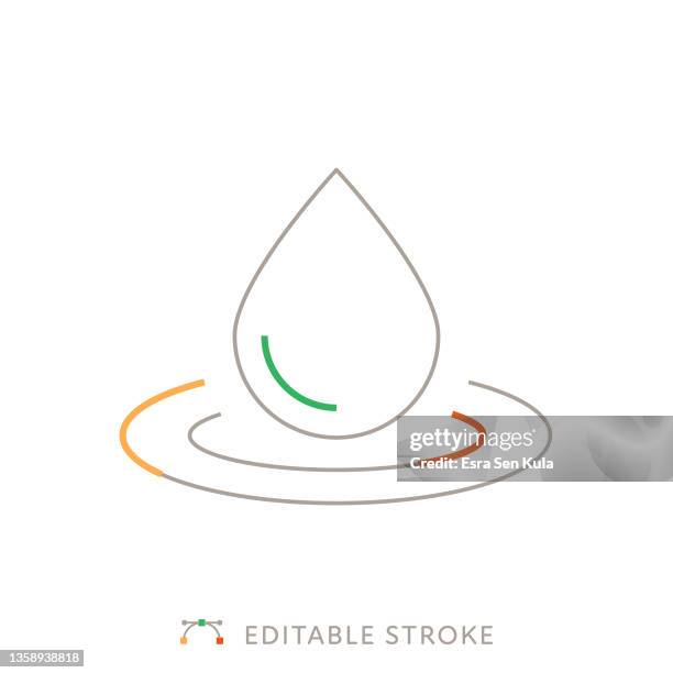 water efficiency multicolor line icon with editable stroke - water efficient stock illustrations