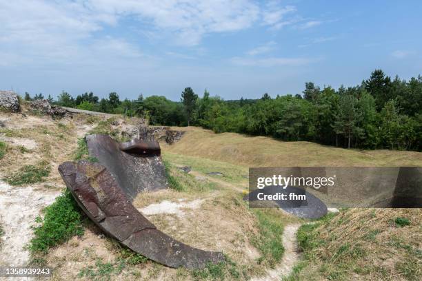 burst old bunker (verdun/ france) - battle of verdun stock pictures, royalty-free photos & images