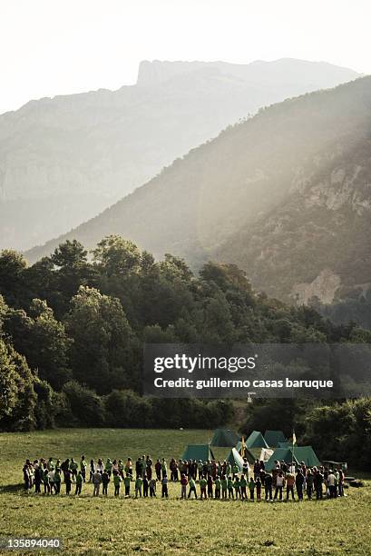 scout camp - boy scout camping stock pictures, royalty-free photos & images