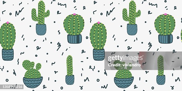 Design Pattern Cactus Cactus Seamless Pattern Design High-Res Vector Graphic - Getty Images