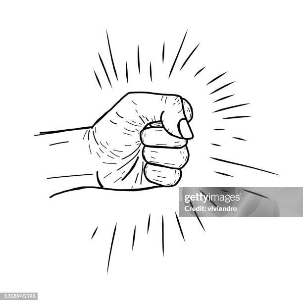 punch hand drawn design - negative impact stock illustrations