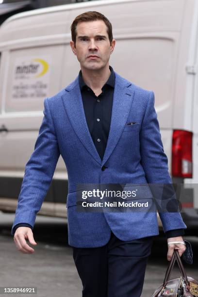 Jimmy Carr seen outside Global Radio Studios on December 14, 2021 in London, England.