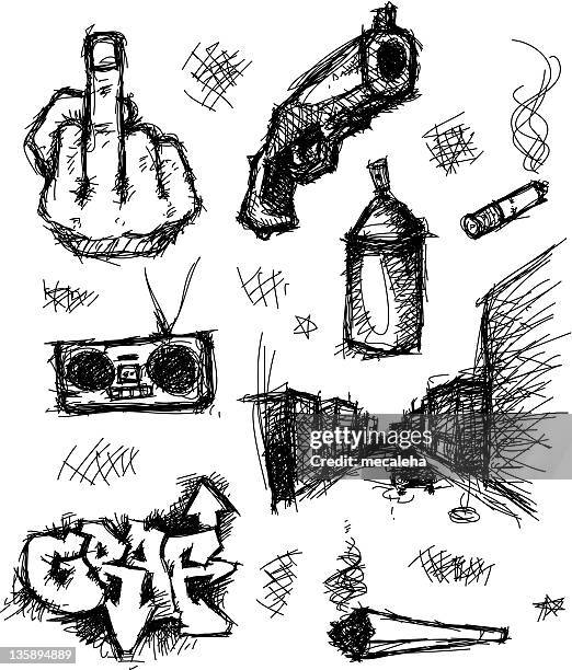 urban elements - marijuana joint stock illustrations