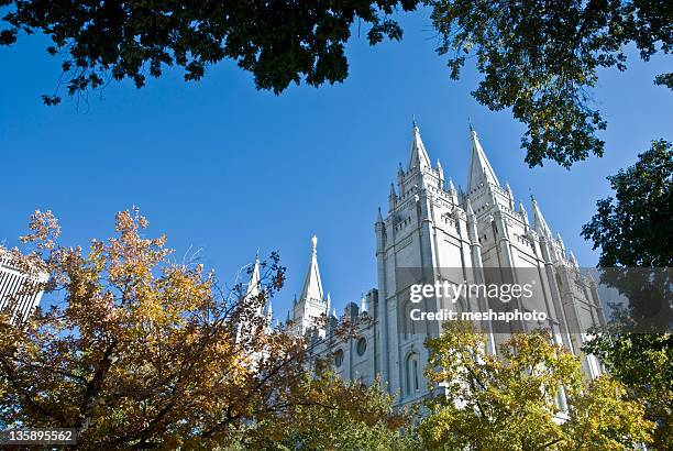 salt lake temple - salt lake county utah stockfoto's en -beelden