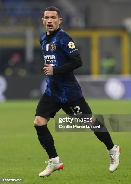 Stefano Sensi of FC Internazionale looks on during the Serie A match between FC Internazionale and Cagliari Calcio at Stadio Giuseppe Meazza on...