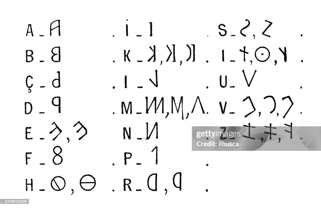 Umbrian Script Antique Illustration Umbrian Font High-Res Vector Graphic - Getty Images
