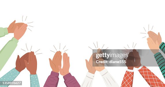 Human Clapping A Crowd Of People Clapping Their Hands To Congratulate Success Or ...