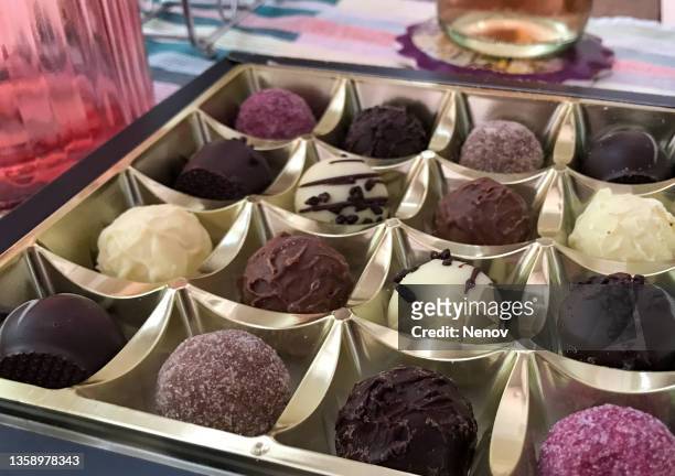 different types of chocolates - chocolate truffle bildbanksfoton och bilder