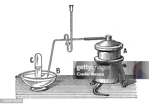Antique illustration: Oxygen extraction Antique illustration: Oxygen extraction