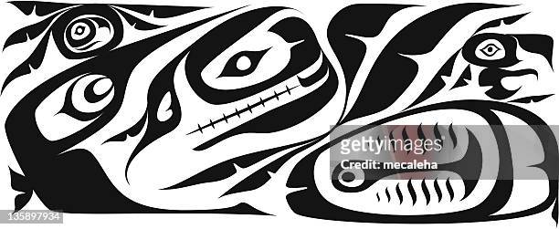 haida background - haida totem stock illustrations
