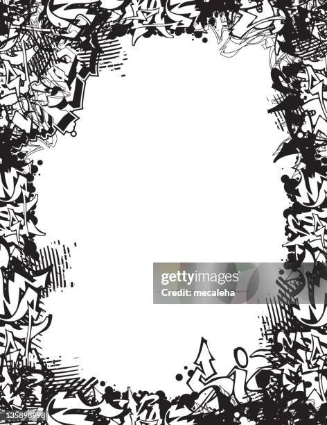 graffiti frame - graffiti wall background stock illustrations