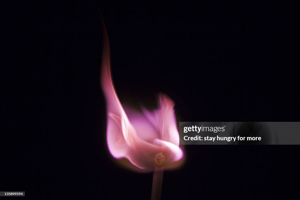 Flame against black background