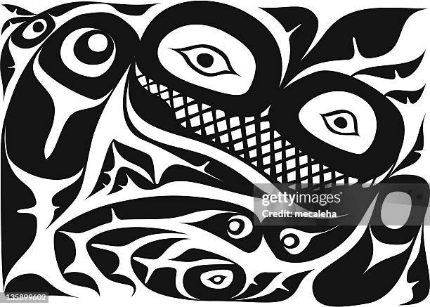 haida-hintergrund - tribal art stock-grafiken, -clipart, -cartoons und -symbole