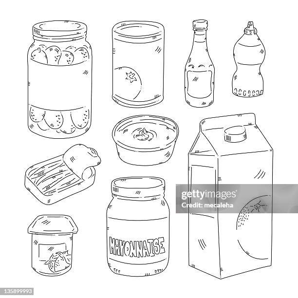 ilustraciones, imágenes clip art, dibujos animados e iconos de stock de llena de comestibles - zumo de naranja