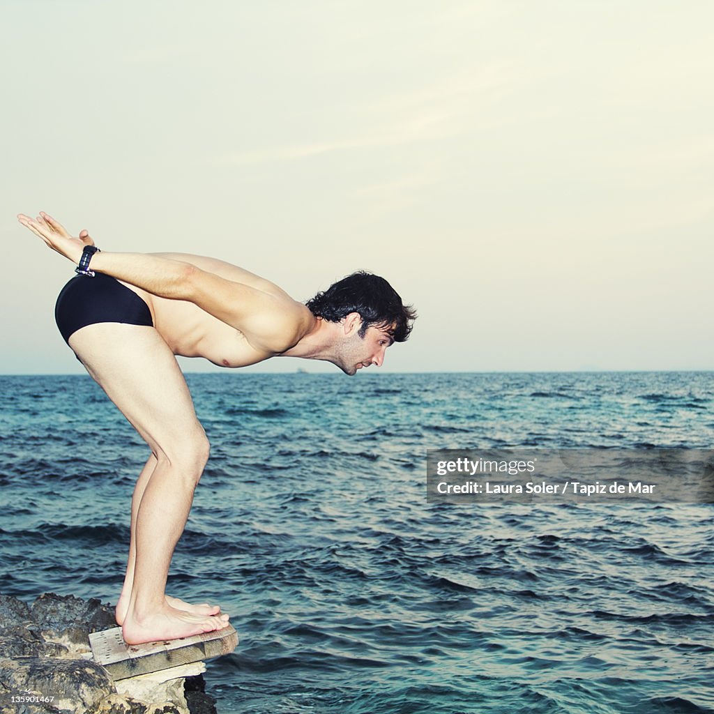 Man diving in sea