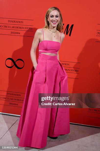 Spanish actress Marta Hazas attends H&M Innovation Circular Design Story photocall on December 14, 2021 in Madrid, Spain.