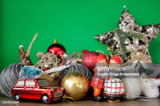 christmas decorations - flea market stock pictures, royalty-free photos & images