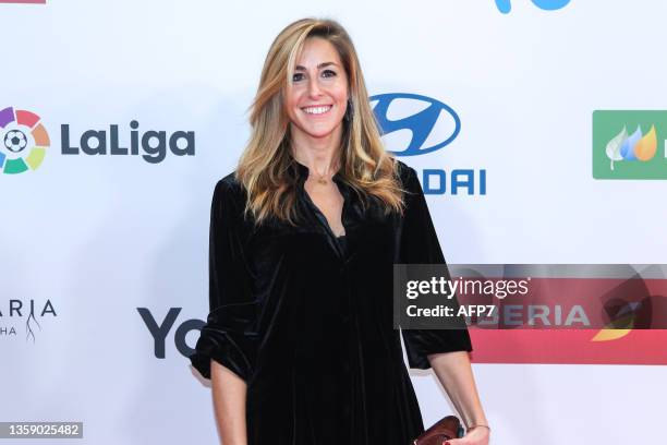 Maria Lopez, field hockey player, attends during the arrival red carpet at the "AS Sports Awards 2021" held at The Westin Palace Hotel on December 14...