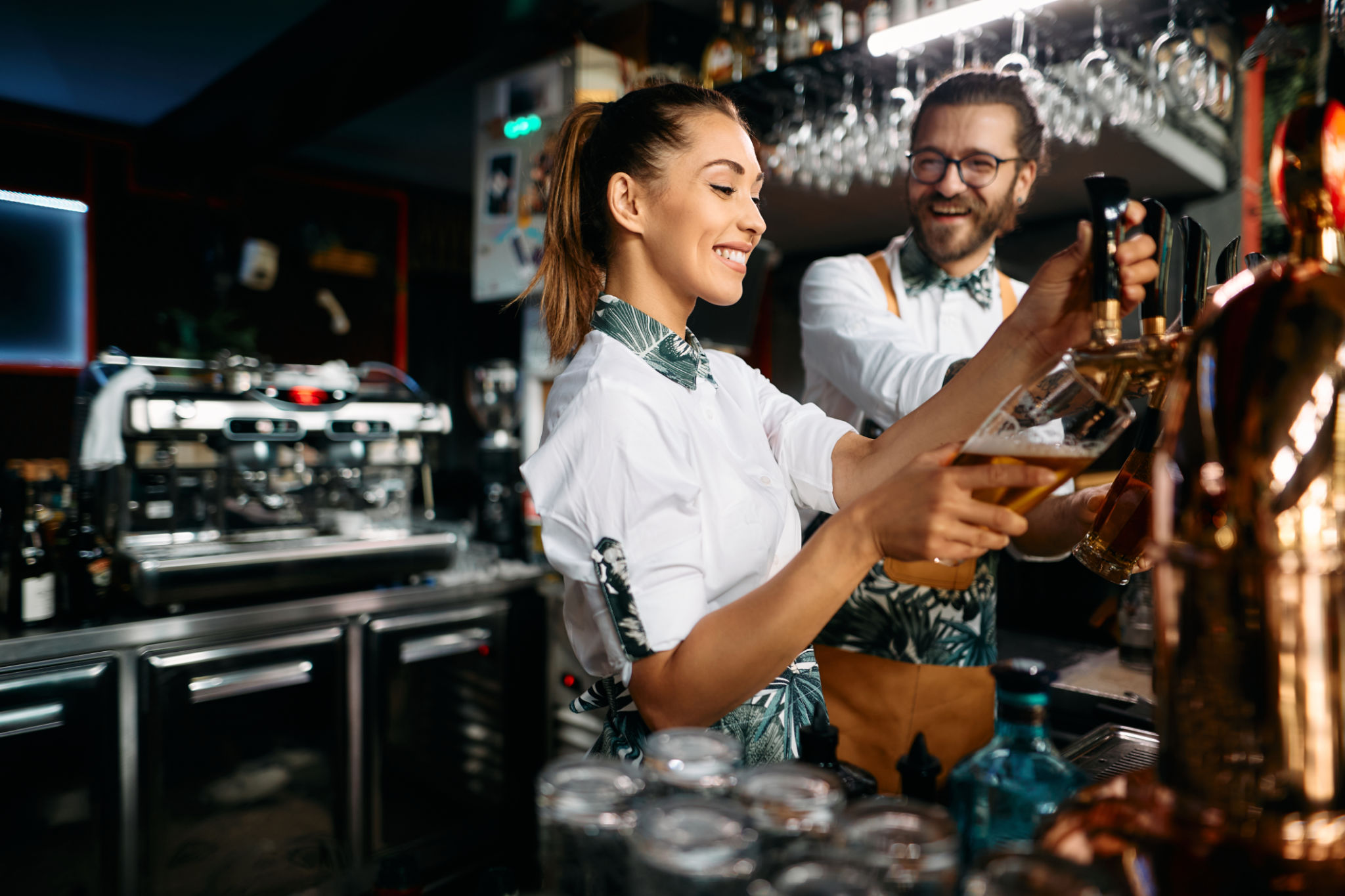 bartender serving drinks