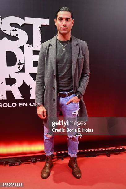 Spanish celebrity Alvaro Hierro attends "West Side Story" Madrid Premiere at Palacio de la Prensa on December 14, 2021 in Madrid, Spain.