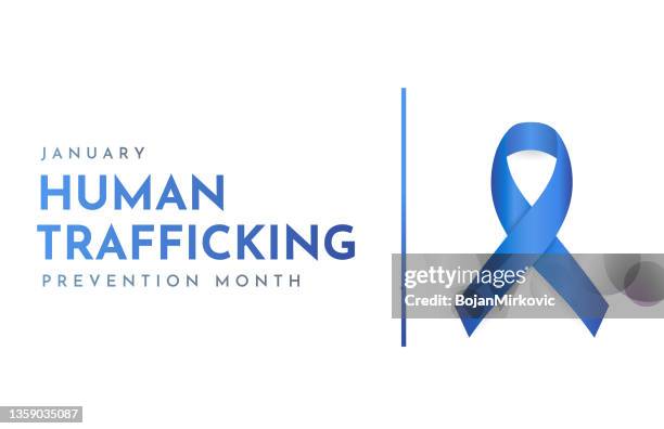 bildbanksillustrationer, clip art samt tecknat material och ikoner med human trafficking prevention month card, january. vector - kidnappning