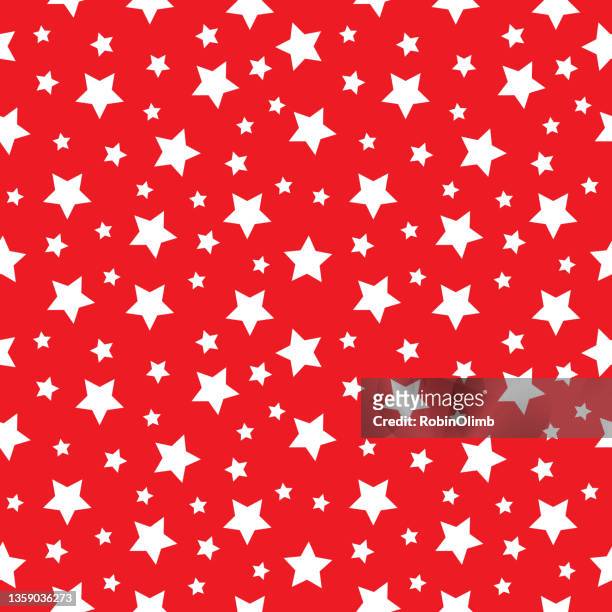 stockillustraties, clipart, cartoons en iconen met white stars on red background seamless pattern - elegans