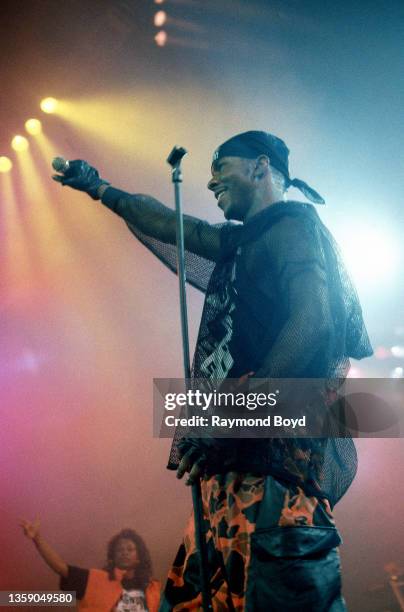 Singer Bobby Brown performs at the Rosemont Horizon in Rosemont, Illinois in January 1993.