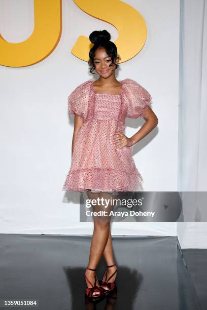 Faithe Herman attends NBC's "This Is Us" Season 6 red carpet at Paramount Pictures Studios on December 14, 2021 in Los Angeles, California.