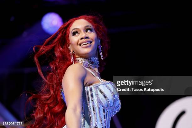 Saweetie performs onstage during iHeartRadio Hot 99.5's Jingle Ball 2021 Presented by Capital One at Capital One Arena on December 14, 2021 in...