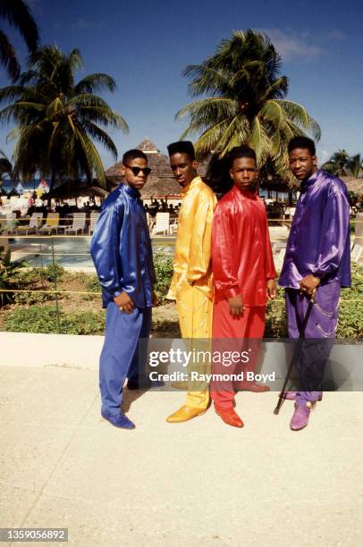 Singers Nate , Shawn , Wanya and Michael of Boyz II Men poses for photos during 'Motown Soul By The Sea II' at the Wyndham Rose Hall Resort in...