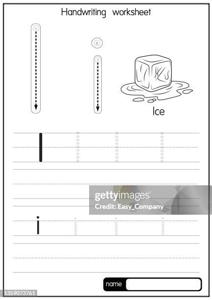 vector illustration of ice with alphabet letter i upper case or capital letter for children learning practice abc - epsom salts 幅插畫檔、美工圖案、卡通及圖標