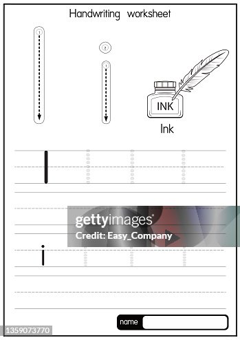 Lowercase I Ink Image Vector Illustration Of Ink With Alphabet Letter I Upper Case Or Capital ...