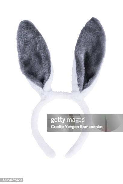 bunny headband isolated on white background - cinta alicia fotografías e imágenes de stock