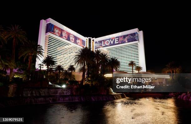 An exterior view shows The Mirage Hotel & Casino on December 14, 2021 in Las Vegas, Nevada. MGM Resorts International has agreed to sell the Las...