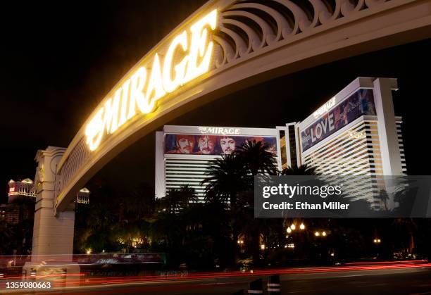 An exterior view shows The Mirage Hotel & Casino on December 14, 2021 in Las Vegas, Nevada. MGM Resorts International has agreed to sell the Las...