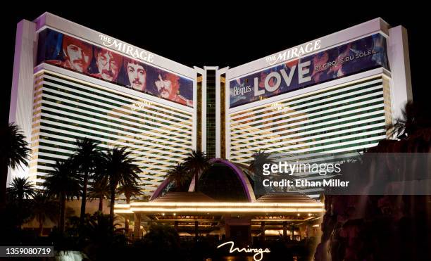 An exterior view shows The Mirage Hotel & Casino on December 14, 2021 in Las Vegas, Nevada. MGM Resorts International has agreed to sell the Las...