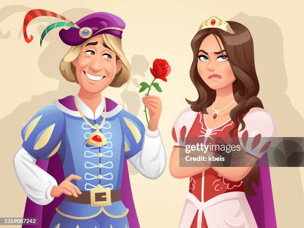 prince and princess- unrequited love - prince royal person stock illustrations