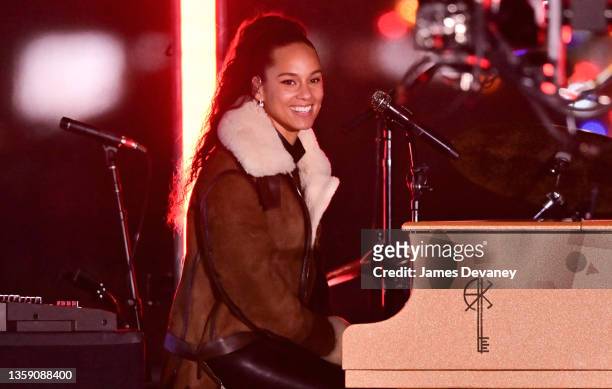 Alicia Keys performs on NBC's 'Today' show at Rockefeller Center on December 14, 2021 in New York City.