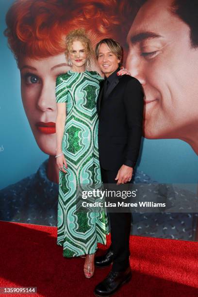 Nicole Kidman and Keith Urban attends the Australian premiere of Being The Ricardos at the Hayden Orpheum Picture Palace on December 15, 2021 in...