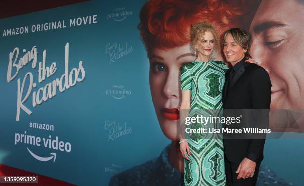 Nicole Kidman and Keith Urban attend the Australian premiere of Being The Ricardos at the Hayden Orpheum Picture Palace on December 15, 2021 in...