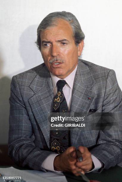 Portrait de l'alpiniste et député Maurice Herzog en septembre 1974.