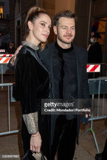 Italian conductor Alessandro Cattelan with his wife Ludovica Sauer at the opening of the opera season at the Teatro alla Scala. Milan , December 7th,...