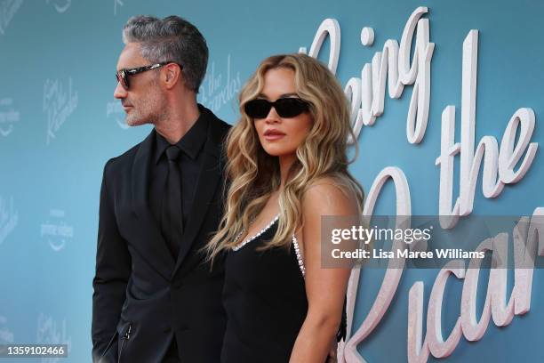 Rita Ora and Taika Waititi attend the Australian premiere of Being The Ricardos at the Hayden Orpheum Picture Palace on December 15, 2021 in Sydney,...