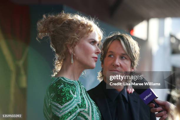 Nicole Kidman and Keith Urban attend the Australian premiere of Being The Ricardos at the Hayden Orpheum Picture Palace on December 15, 2021 in...