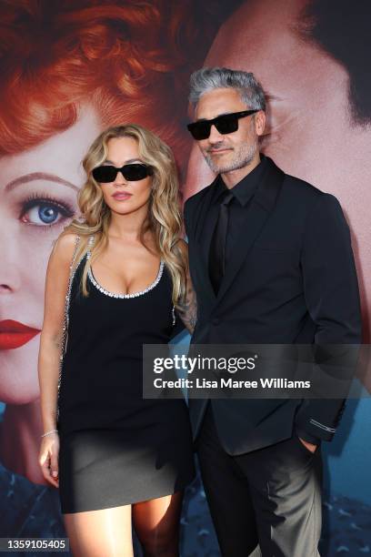 Rita Ora and Taika Waititi attend the Australian premiere of Being The Ricardos at the Hayden Orpheum Picture Palace on December 15, 2021 in Sydney,...