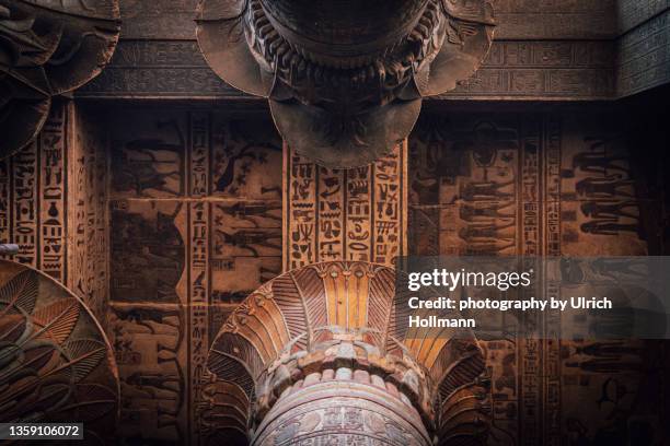 giant columns, temple of khnum, esna, egypt, africa - egipto - fotografias e filmes do acervo