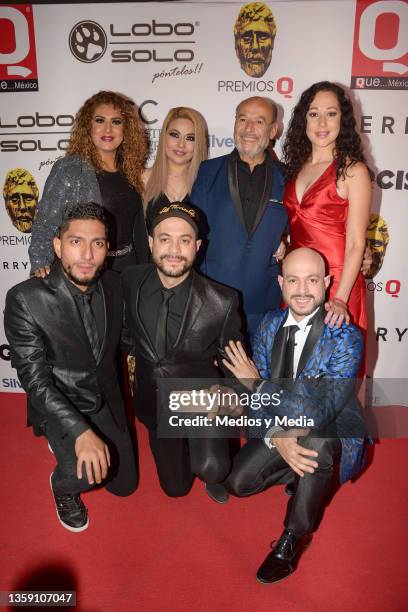 Los Terrícolas' pose for photos on the red carpet during the Q Awards by Q magazine at Teatro Centenario Coyoacan on December 14, 2021 in Mexico...