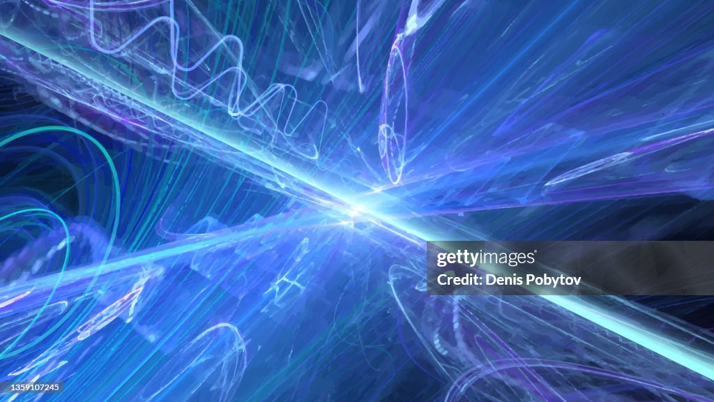 Nuclear energy - The macro Illustration of the elementary particle.
